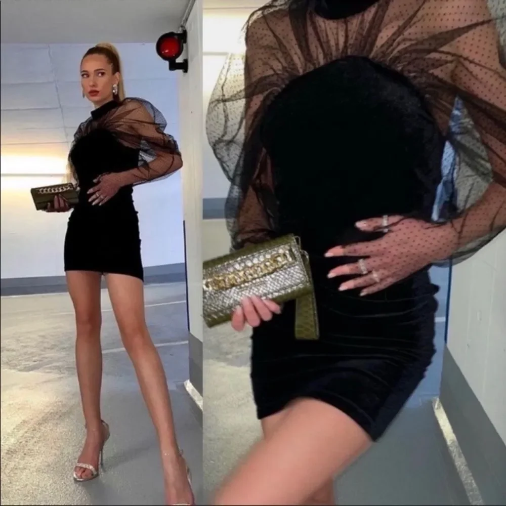 LAST 1! ZARA COMBINED VELVET DRESS
